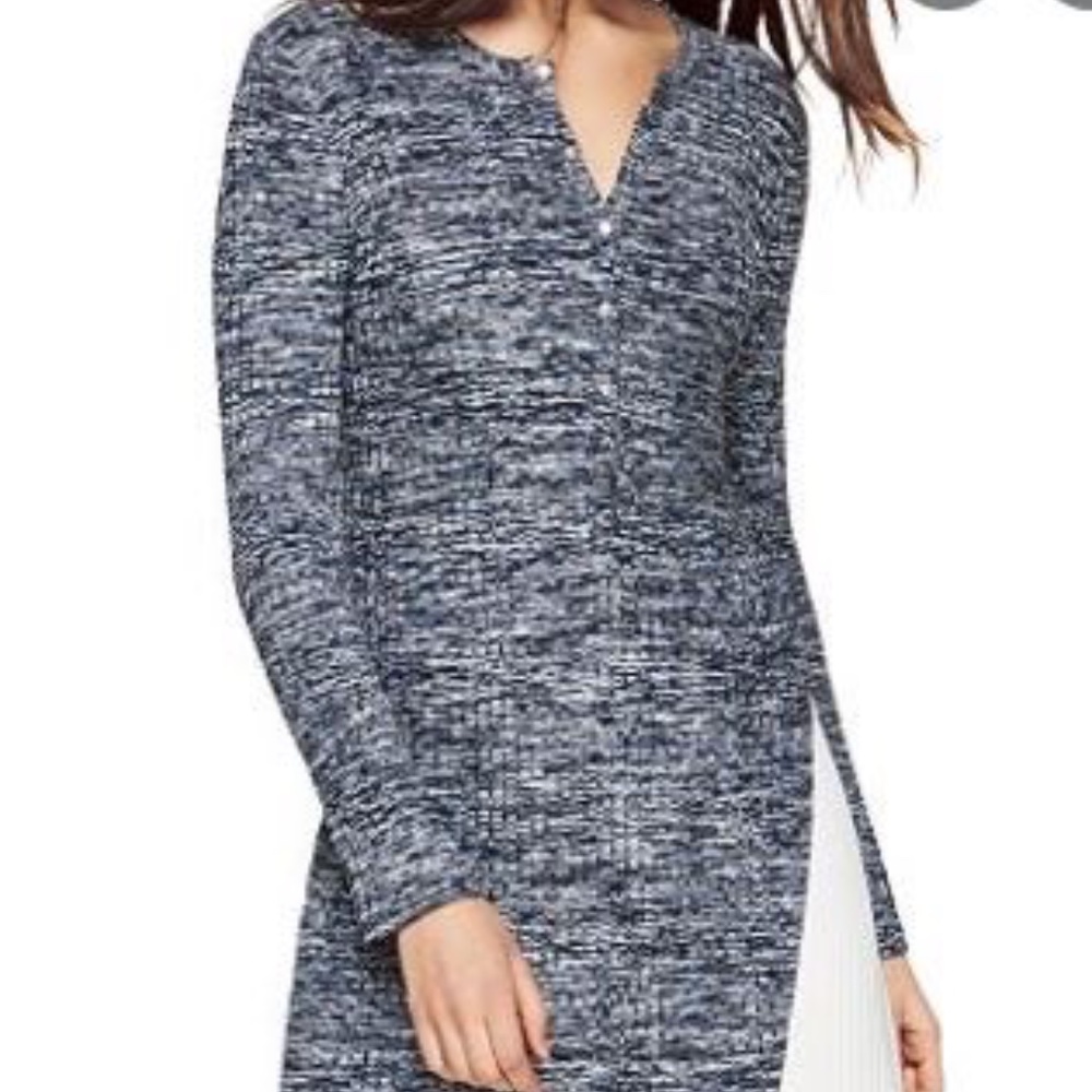 BCBG MaxAzria Constance Space-Dyed Henley Knit Tunic - NWT